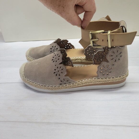CROWN VINTAGE Tan Espadrille Sandals Size 7 - Picture 3 of 5